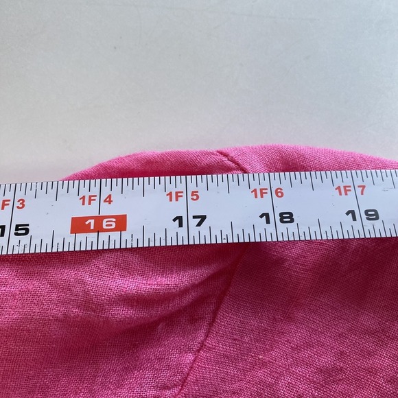 AMDS Jeans Dress Womens Large Button Front Linen High Low Hem Collared Casual - Picture 8 of 13